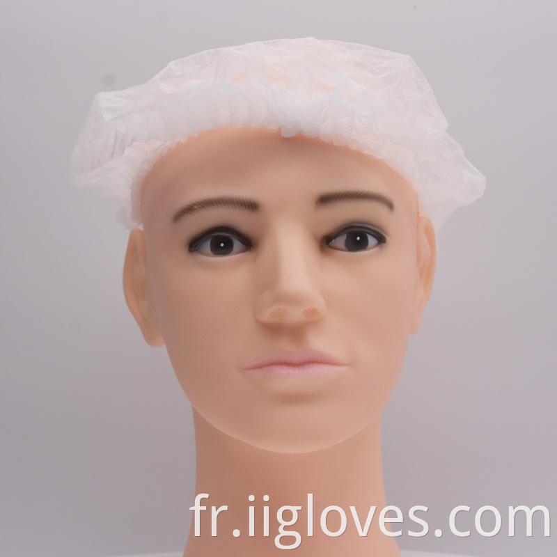 Capuchis de bande de poussière OEM non tissé Capeur à tête ronde / Coiffure Net Mob Caps